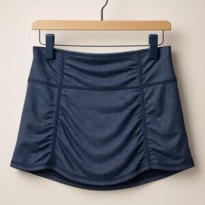 Athleta Hatha Yoga Skort Black Ruched Skirt Built in Shorts Womens XS